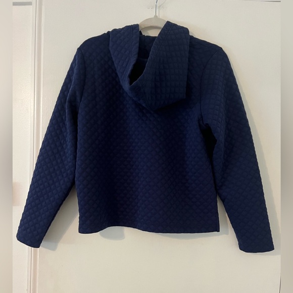 J. Crew Navy Quilted Hoodie size M (SKU K134) - Picture 6 of 10